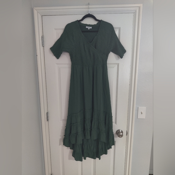 Green High-Low Dress - Picture 1 of 2